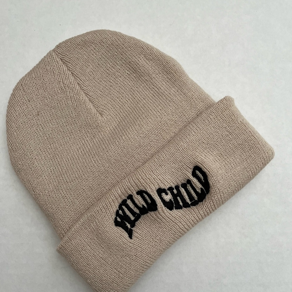 Kids Beige Knit Beanie